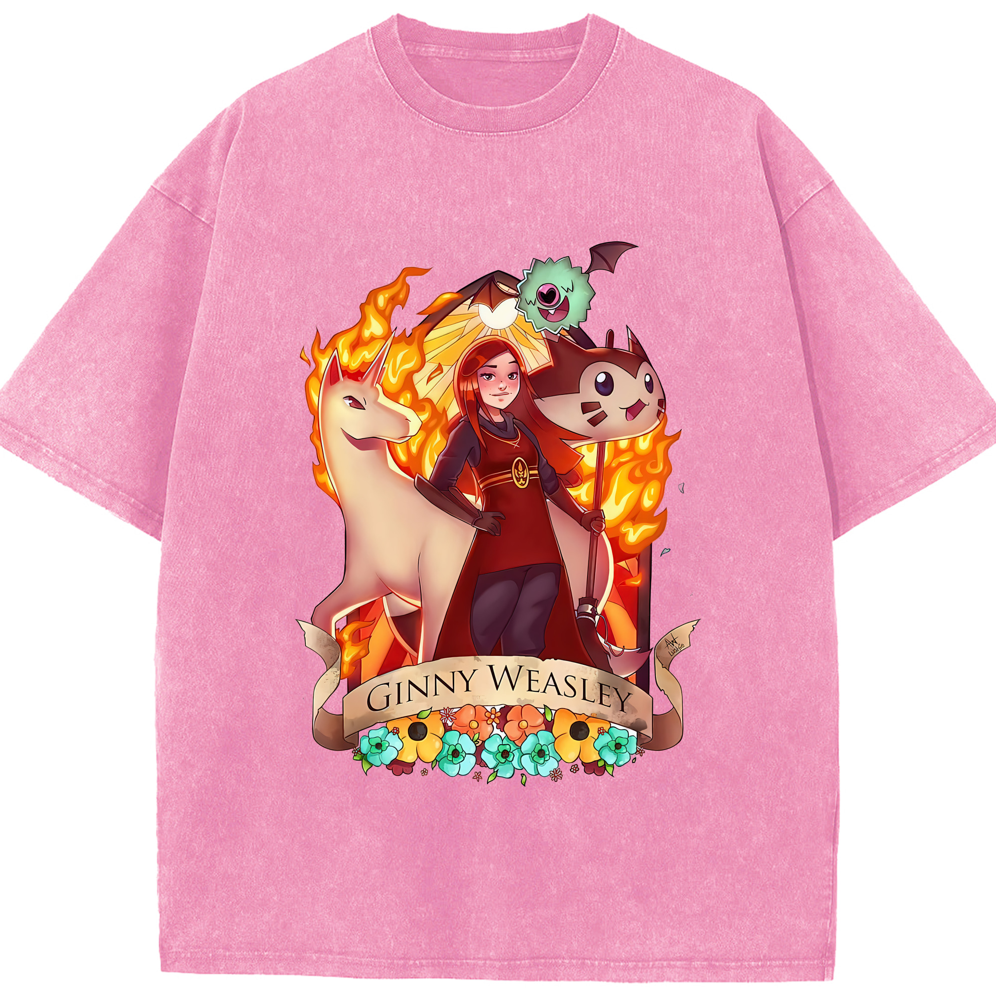 （画像用） Harry Potter ハリー・ポッターシリーズ 綿100% ヴィンテージ風 半袖Tシャツ（フロントプリント）